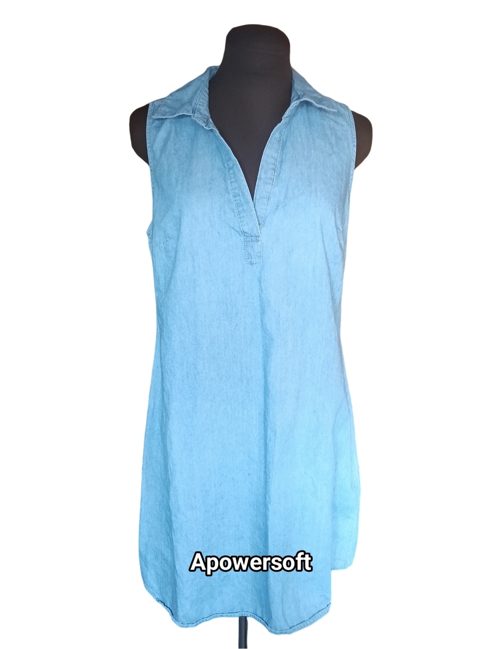 Vintage Light Wash Sleeveless Denim Mini Dress Size 8/10